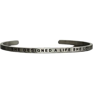 MantraBands Silver Custom Bracelet She Designed a Life She Loved